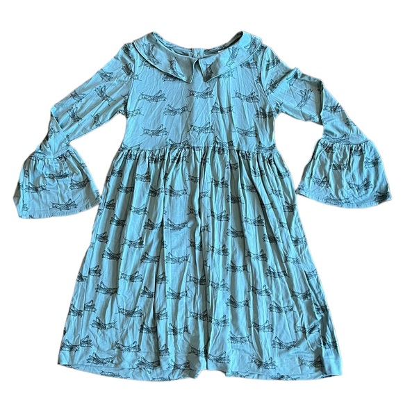 Kate Quinn Long Bell Sleeve Grasshopper Dress Size 6Y NWT - Picture 1 of 3